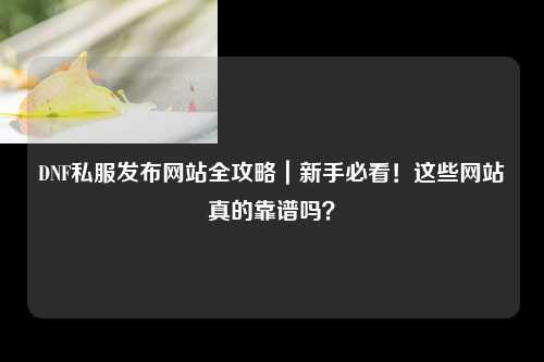DNF私服發(fā)布網(wǎng)站全攻略｜新手必看！這些網(wǎng)站真的靠譜嗎？