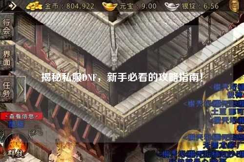 揭秘私服DNF，新手必看的攻略指南！
