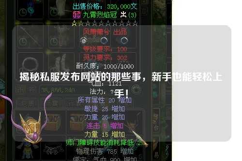 揭秘私服發(fā)布網(wǎng)站的那些事，新手也能輕松上手！