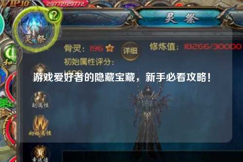 游戲愛(ài)好者的隱藏寶藏，新手必看攻略！