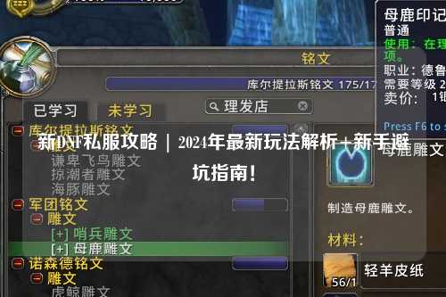 新DNF私服攻略 | 2024年最新玩法解析+新手避坑指南！