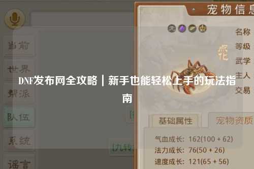 DNF發(fā)布網(wǎng)全攻略｜新手也能輕松上手的玩法指南?